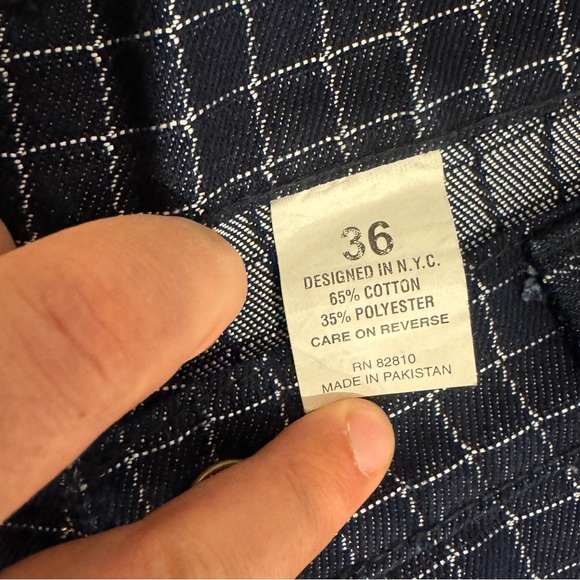 Y2K Mecca Medina 36 Waist Wide Leg (10in)Carpenter Style Jeans Checkered Pattern - Picture 2 of 14